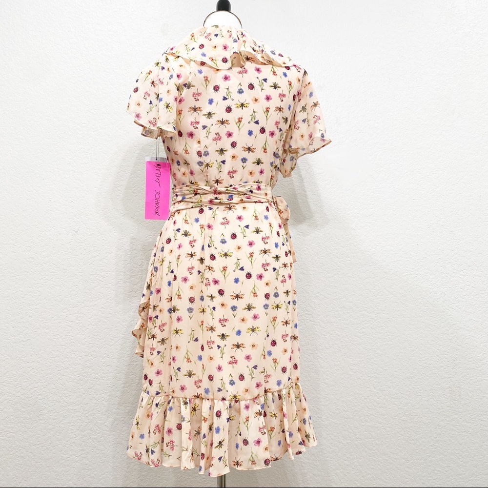 Floral Ruffle Wrap Dress - Blush Pink - Picture 6 of 8